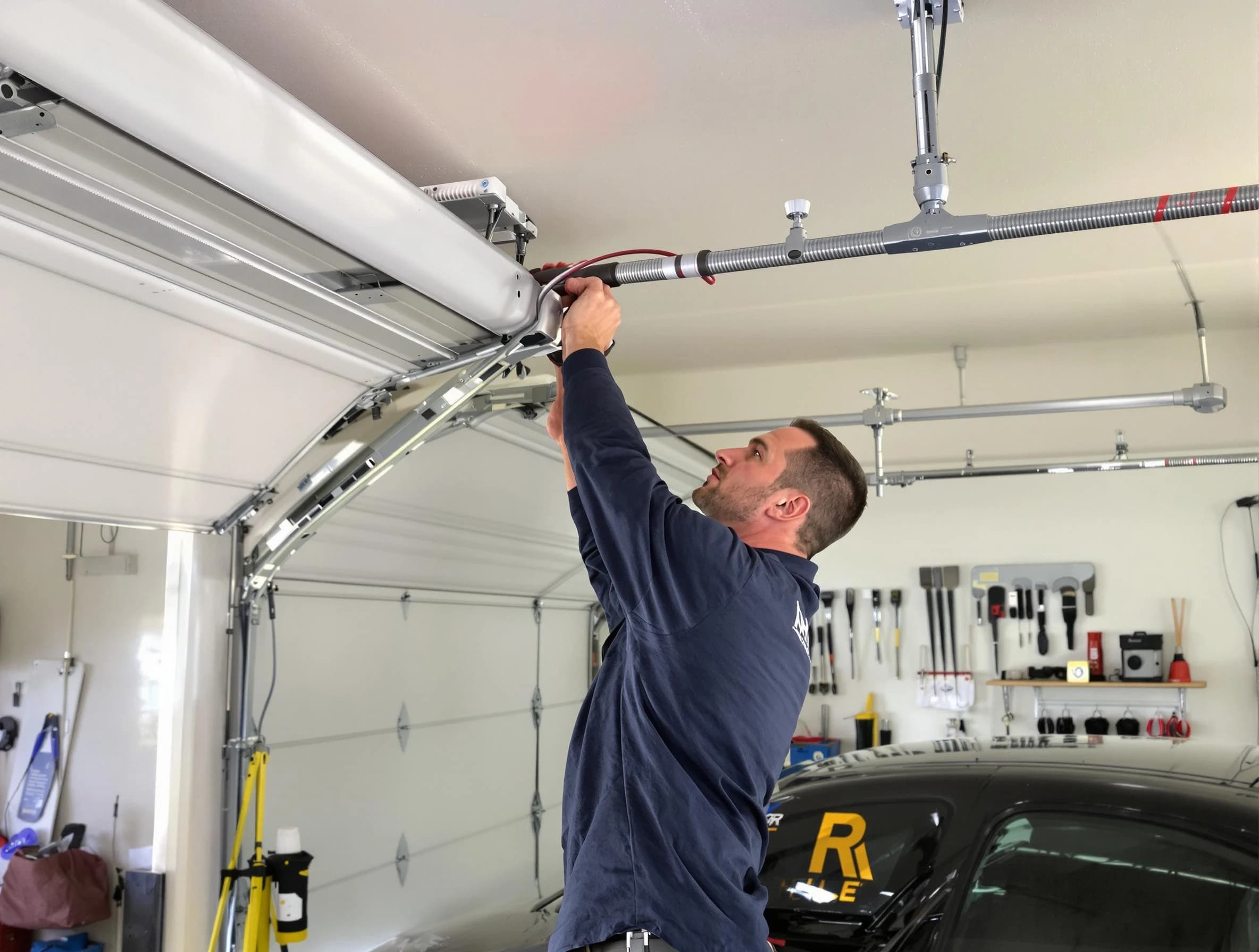 Mableton Garage Door Repair technician performing garage door cable repair in Mableton