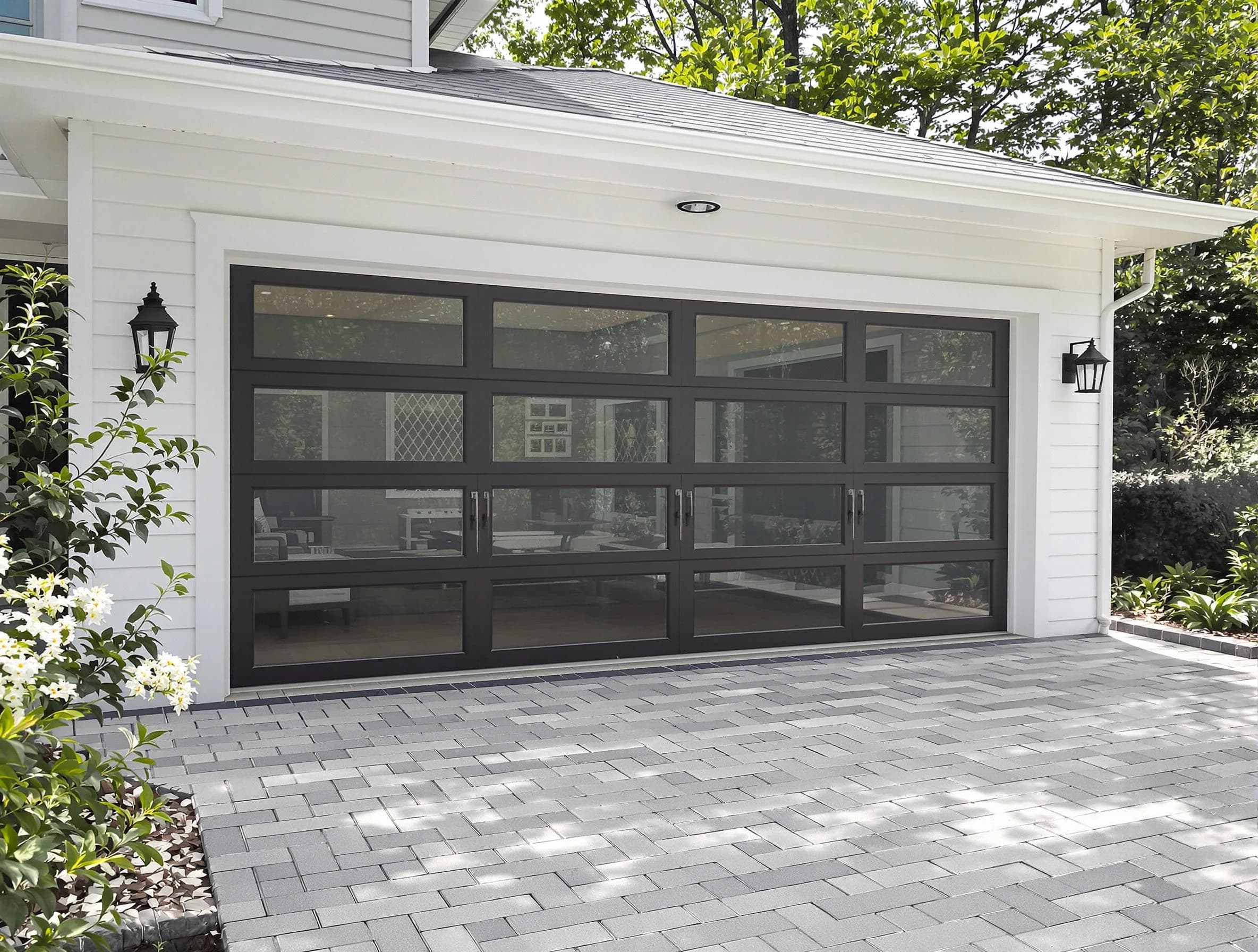 Mableton Garage Door Repair design specialist presenting custom garage door options to Mableton homeowner