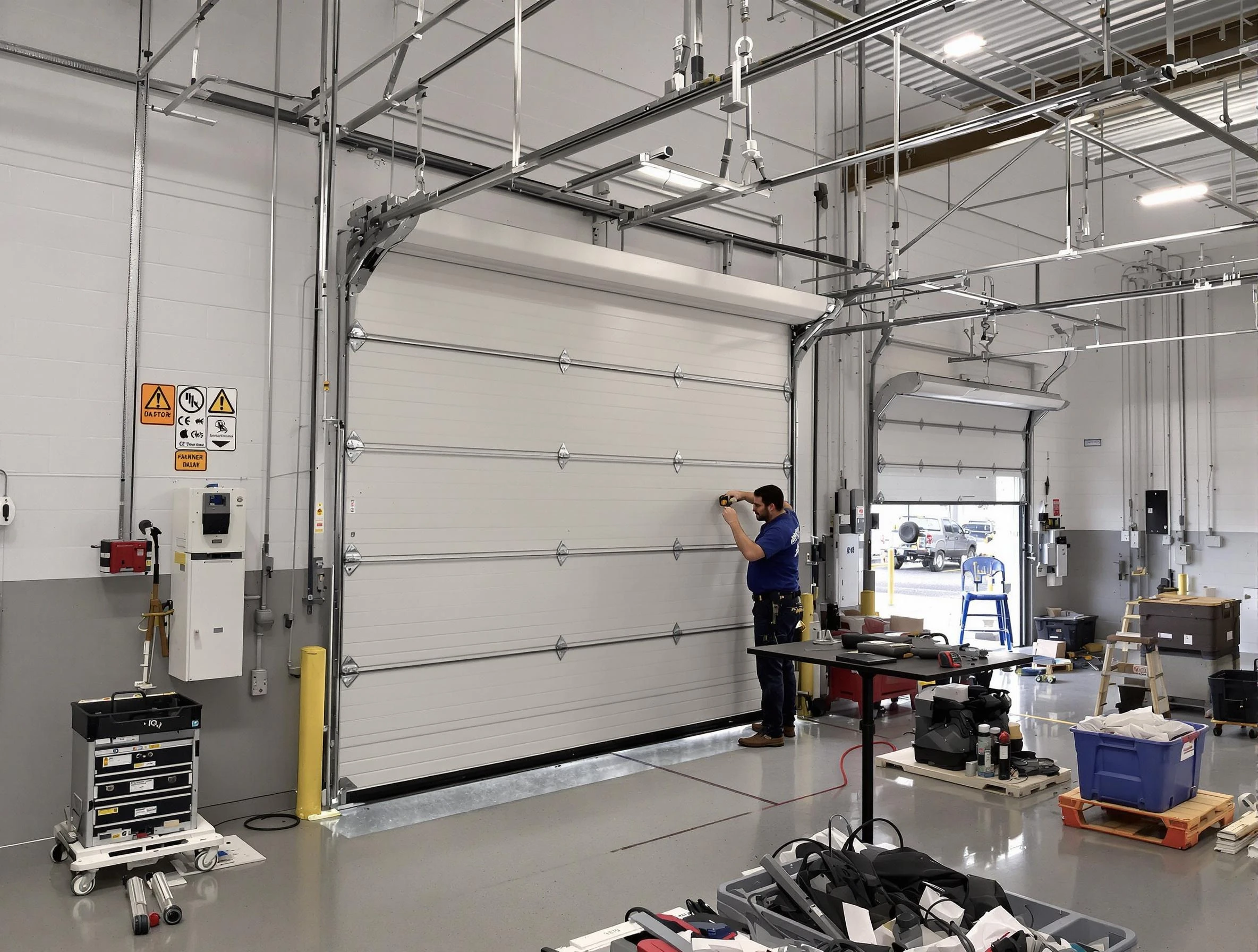 Commercial garage door repair being performed by Mableton Garage Door Repair expert in Mableton