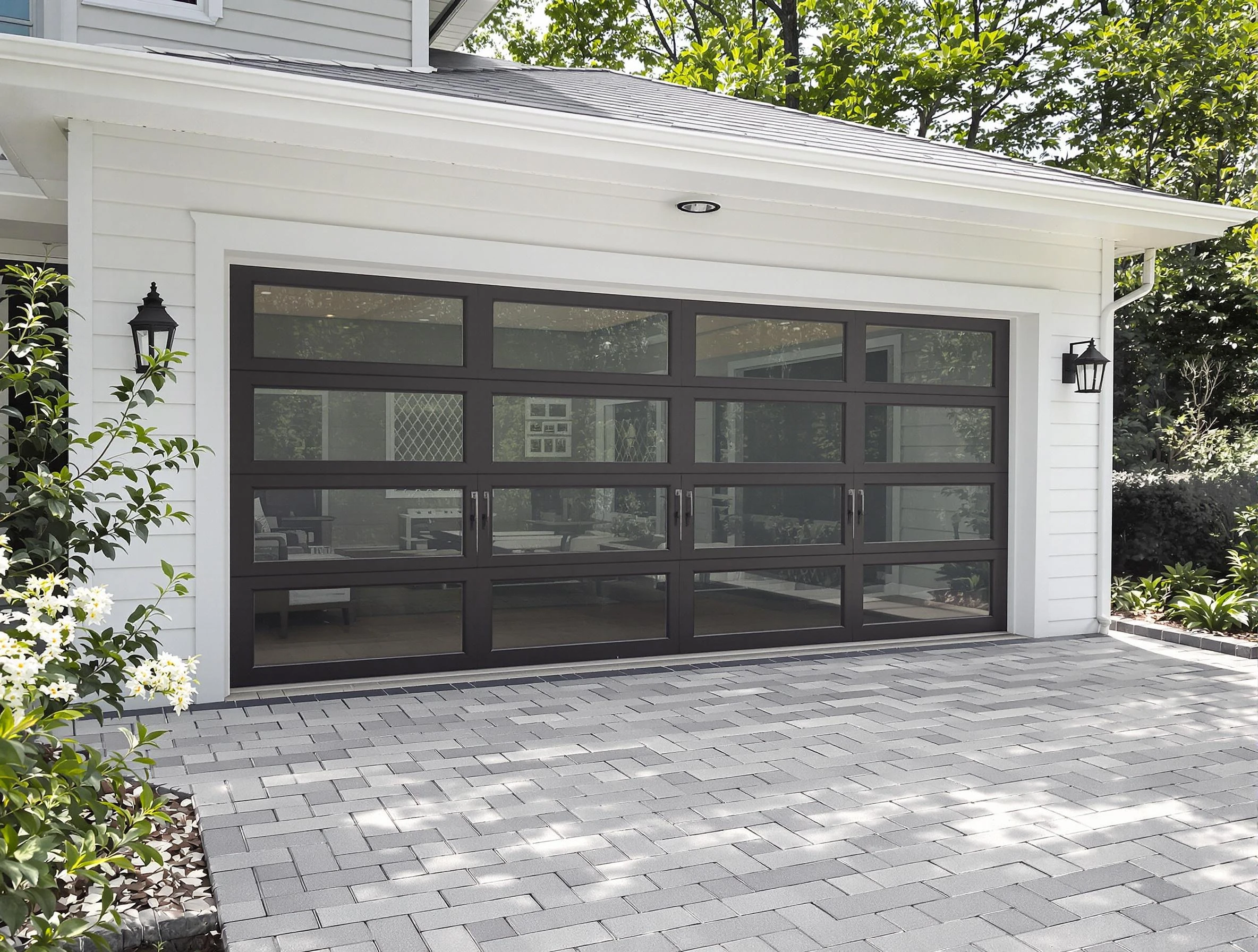 Mableton Garage Door Repair design specialist presenting custom garage door options to Mableton homeowner